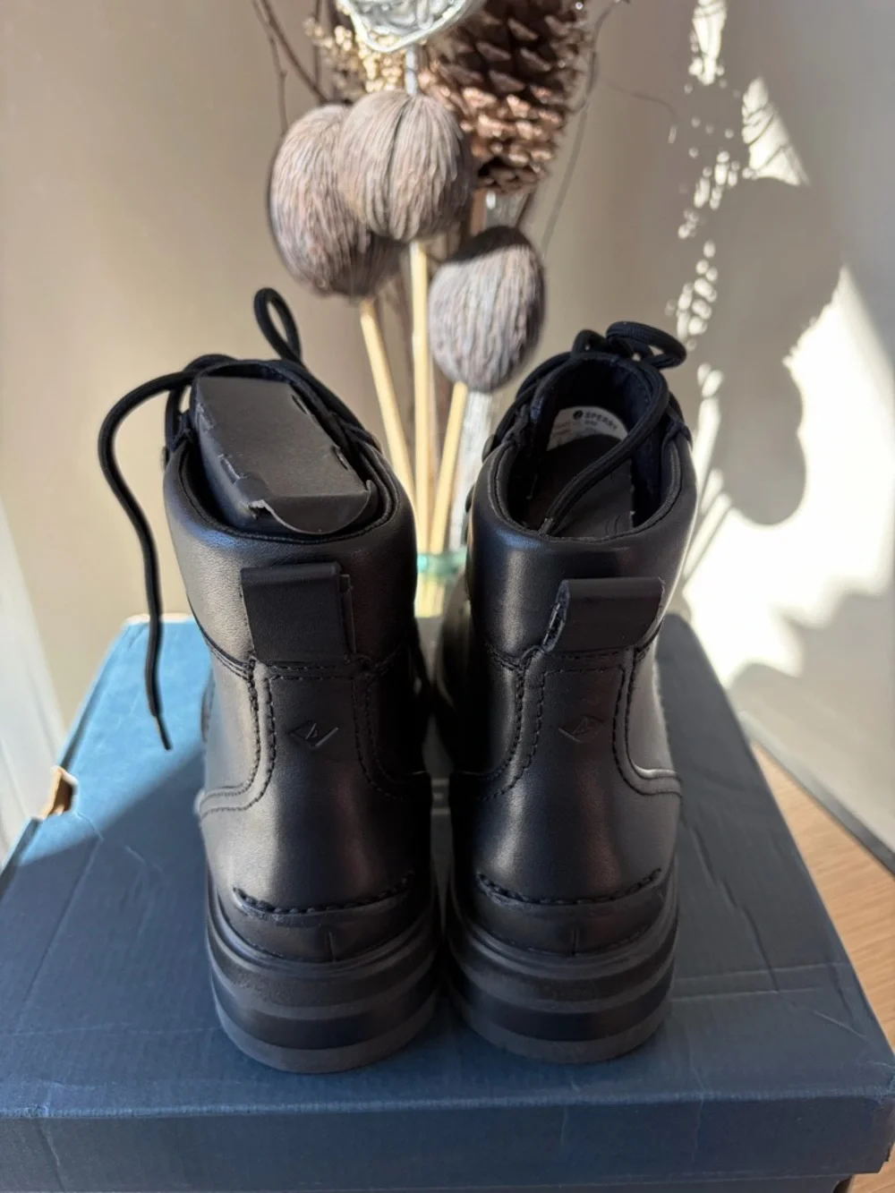 Sperry women’s Black Leather Lace-Up‎ Boots New with box, never used.